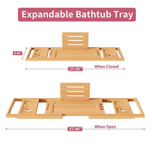 Bathtub Tray,Bath Tray for Tub,Bath Tub Tray Wood,Bath Caddy Tray for Bathtub,Bathtub Trays for Tub, As Gifts for Women Or House Warming Gifts New Home