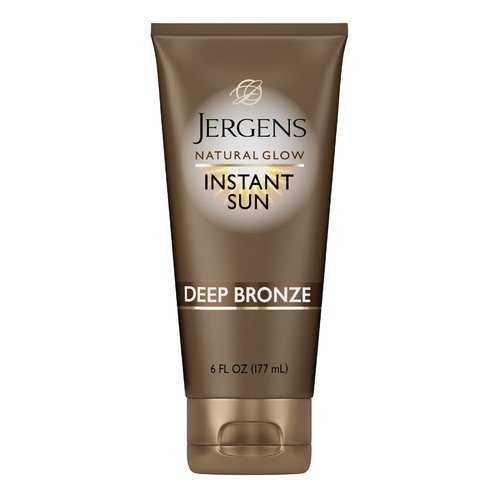Jergens Natural Glow Instant Sun Tanning Moisturizer - Lightweight Bronzer for Deep Bronze, 6 Oz