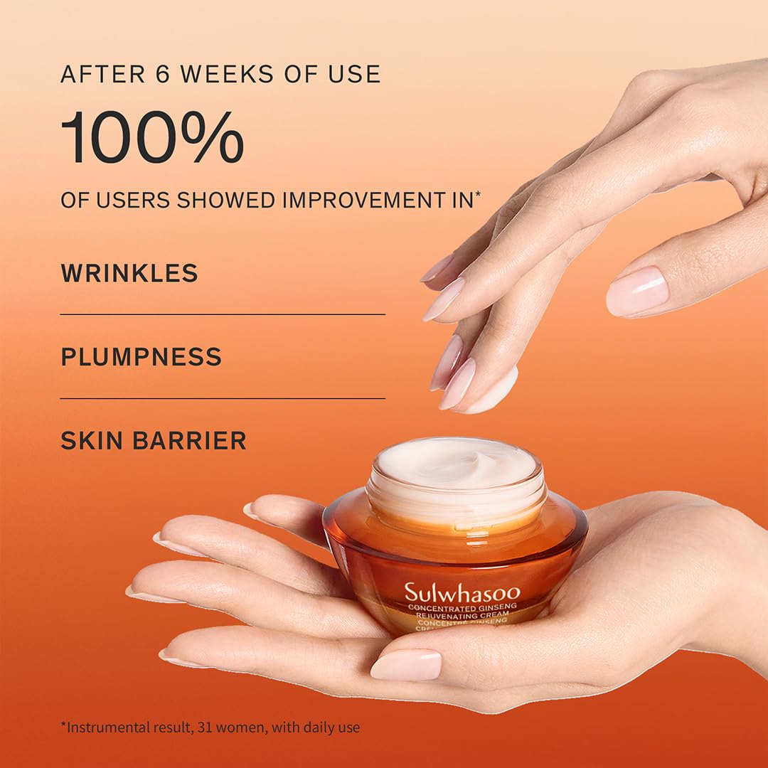 Sulwhasoo Concentrated Ginseng Rejuvenating Cream - Anti-Aging Moisturizer with Peptides & Vitamin C, Deep Hydration
