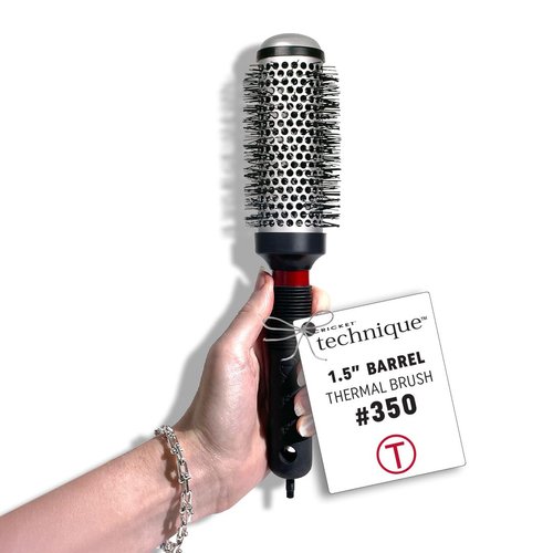 Cricket Technique Thermal Hair Brush - 1.5” Curling & Styling Tool with Heat-Retaining Barrel