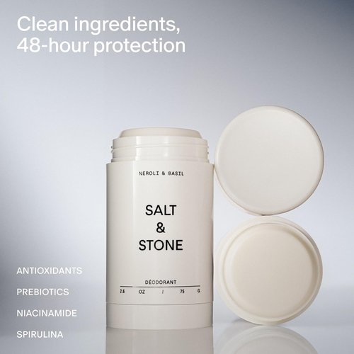 Salt & Stone Aluminum-Free Deodorant - Extra Strength 48-Hour Protection for Men & Women | Neroli & Basil Scent