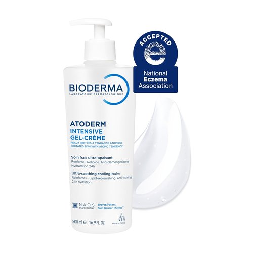 Bioderma Atoderm Intensive Gel-Cream - Soothing Moisturizer for Dry & Sensitive Skin | 24-Hour Hydration, 16.9 Fl Oz