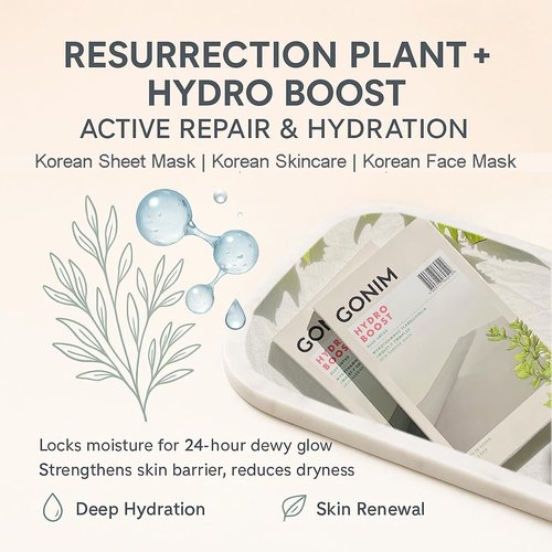 GONIM Hydrating Face Mask - Korean Skin Care with Hyaluronic Acid & Vitamin C | 15 Pack, Anti-Aging Moisturizer