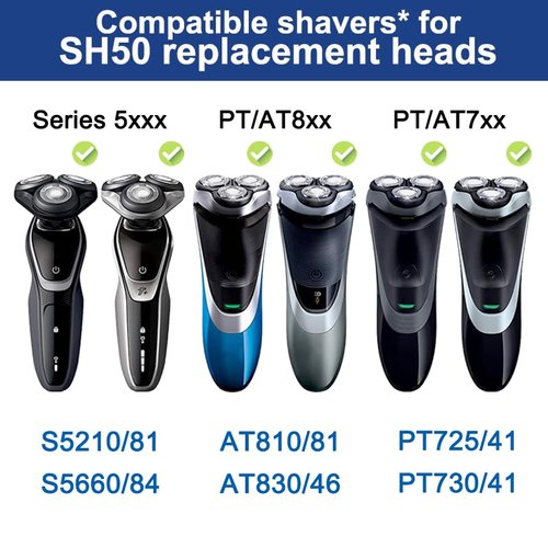 Philips Norelco SH50 Replacement Heads - 6 Pack Compatible Blades for Series 5000 Shaver