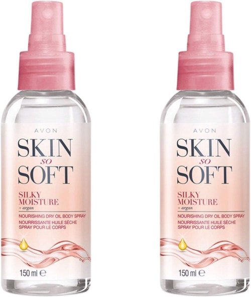 AVON Skin So Soft Argan Body Oil - Hydrating Dry Oil Spray for Glowing Skin | 150ML (2-Pack)