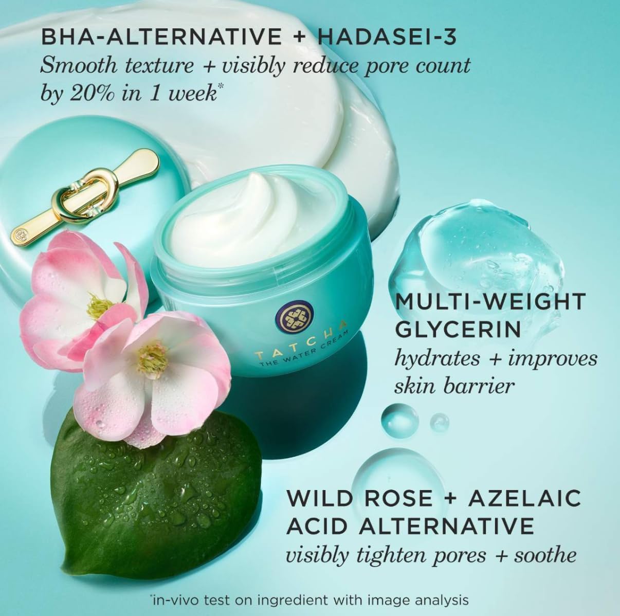 TATCHA The Water Cream - Hydrating Face Moisturizer for Pure, Poreless Skin | Lightweight Formula