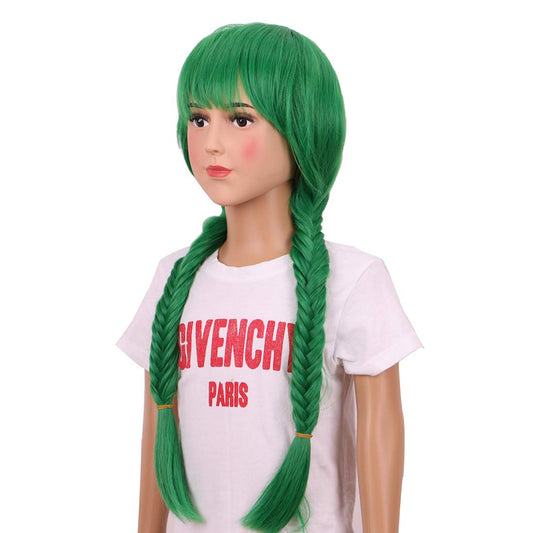 WildCos Braided Fashion Halloween Wig Long Braid Cosplay Wig for Women(Green)