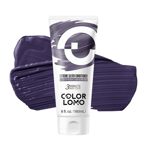 COLORLOMO Semi-Permanent Hair Color - 6 oz Color Depositing Conditioner with Shea Butter & Almond Oil | Vegan & Sulfate-Free - Extreme Silver