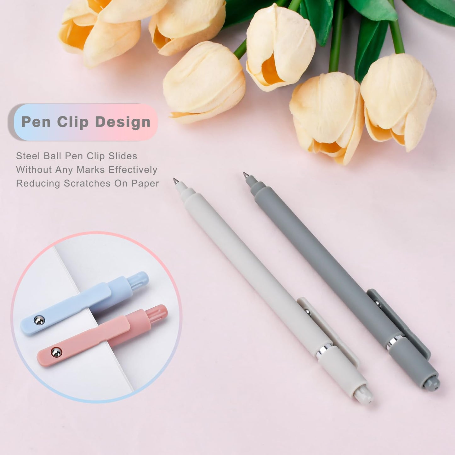 Teacher Appreciation Nurse Week Gifts: 7 Pcs Gel Pens 0.5mm Black Ink Fine Point Smooth Writing Pens Cute Office Essentials School Supplies Graduation Gifts Stocking Stuffers for Women Teen Girls