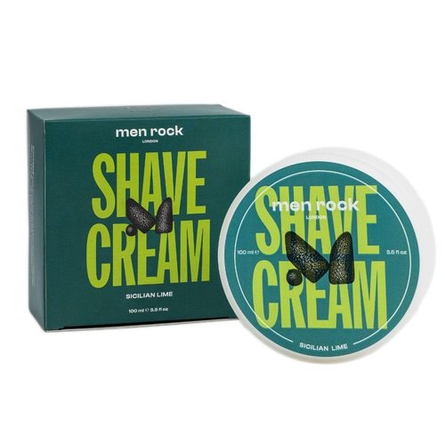Men Rock Shave Cream - Sicilian Lime Scent - Moisturizing Non-Drying Formula - 3.5 oz