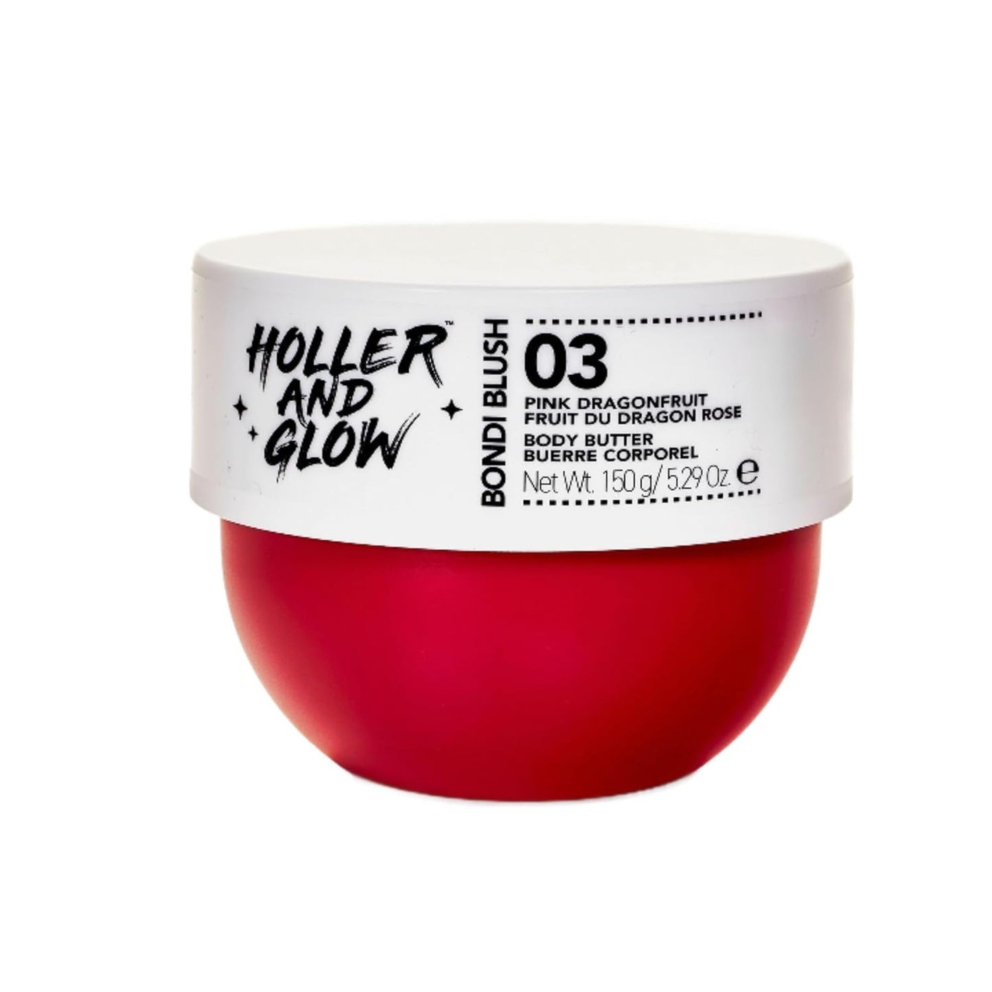 Holler and Glow Body Butter - Bondi Pink Dragonfruit Scented Moisturizer for Extremely Dry Skin | 5.29 Oz