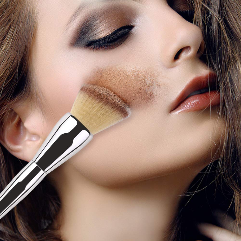 Foundation Brush,Daubigny Large Powder Brush Angled Top Premium Durable Kabuki Makeup Brush Perfect For Blending Liquid,Cream and Flawless Powder,Buffing, Blending,Concealer