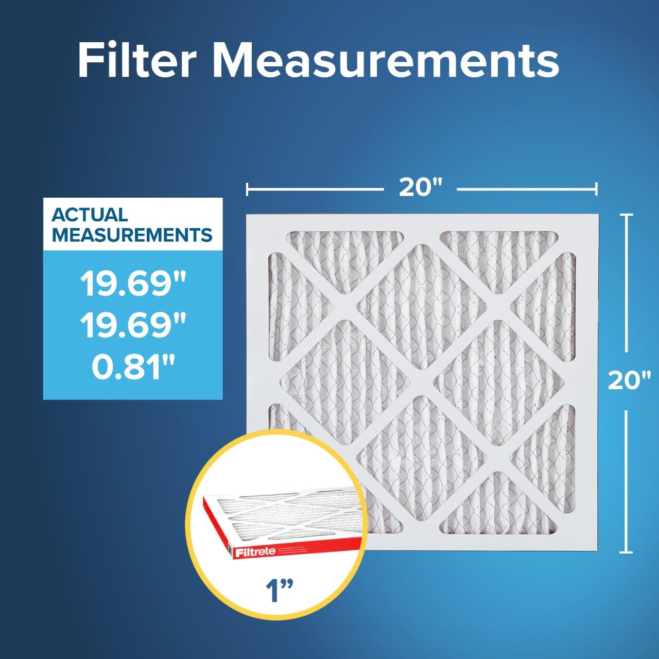 Filtrete 10x20x1 AC Furnace Air Filter, MERV 11, MPR 1000, Micro Allergen Defense, 3-Month Pleated 1-Inch Electrostatic Air Cleaning Filter, 6 Pack (Actual Size 9.81x19.81x0.81 in)