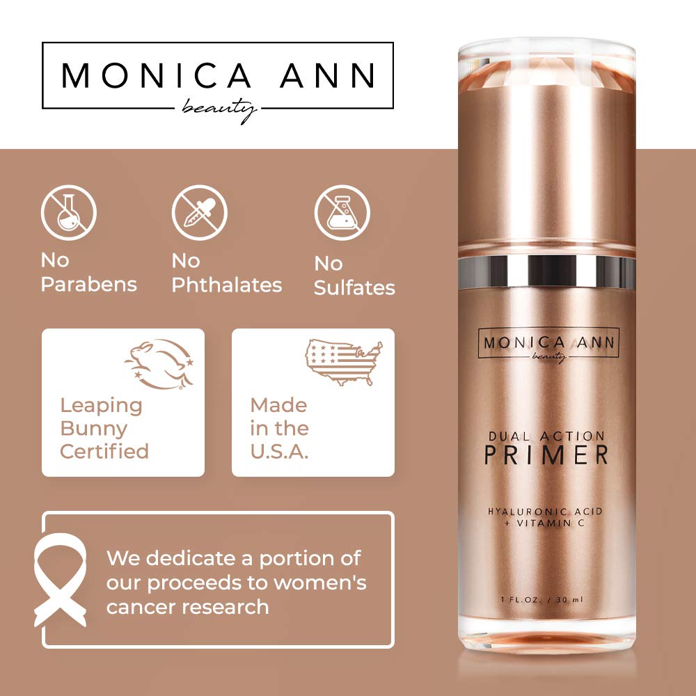 Skiennix Dual-Action Face Primer - 30 mL Hydrating Makeup Primer with Vitamin C & Hyaluronic Acid | Smoothing Translucent Matte Finish