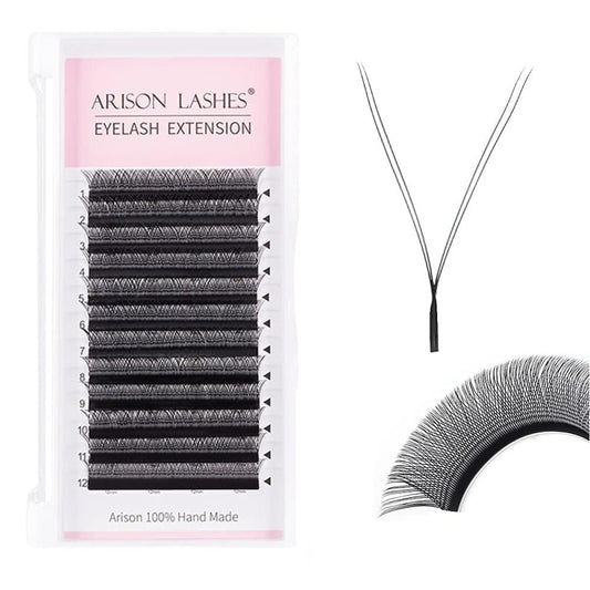 YY Eyelash Extension y Lashes 0.05mm C Curl 12mm Premade Fans Volume Y Shape Faux Mink Matte 12 rows Cluster pre Fanned Soft Eye Lashes