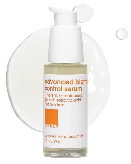LATHER Advanced Blemish Control Serum - Acne & Spot Clearing Gel with Salicylic Acid | 1 fl oz - Vegan & Cruelty-Free