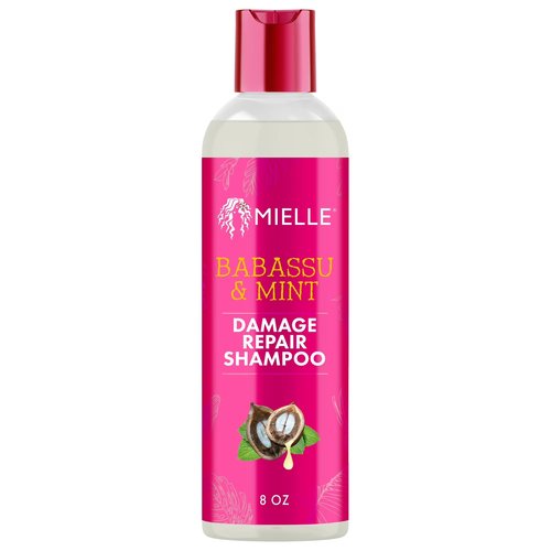 Mielle Organics Babassu & Mint Damage Repair Hair Shampoo - Hydrating Shampoo & Scalp Build-Up Remover - Gently Cleanses & Preps for Repair (8 fl oz)