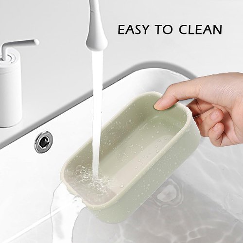 AIDIMMING Travel Soap Case - Enhanced Leak Proof Shatterproof Silicone Holder for Shampoo & Conditioner Bars - Offwhite