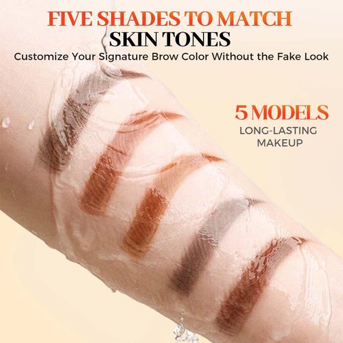 2Pcs Eyebrow Pencil, Upgrade 3D Magic Eyebrow Tattoo Pencils 4 Tip Eye Brow Pen, Long-Lasting Fine Stroke Microblade Eyebrow Pencil for Makeup Last All Day (Dark Brown)