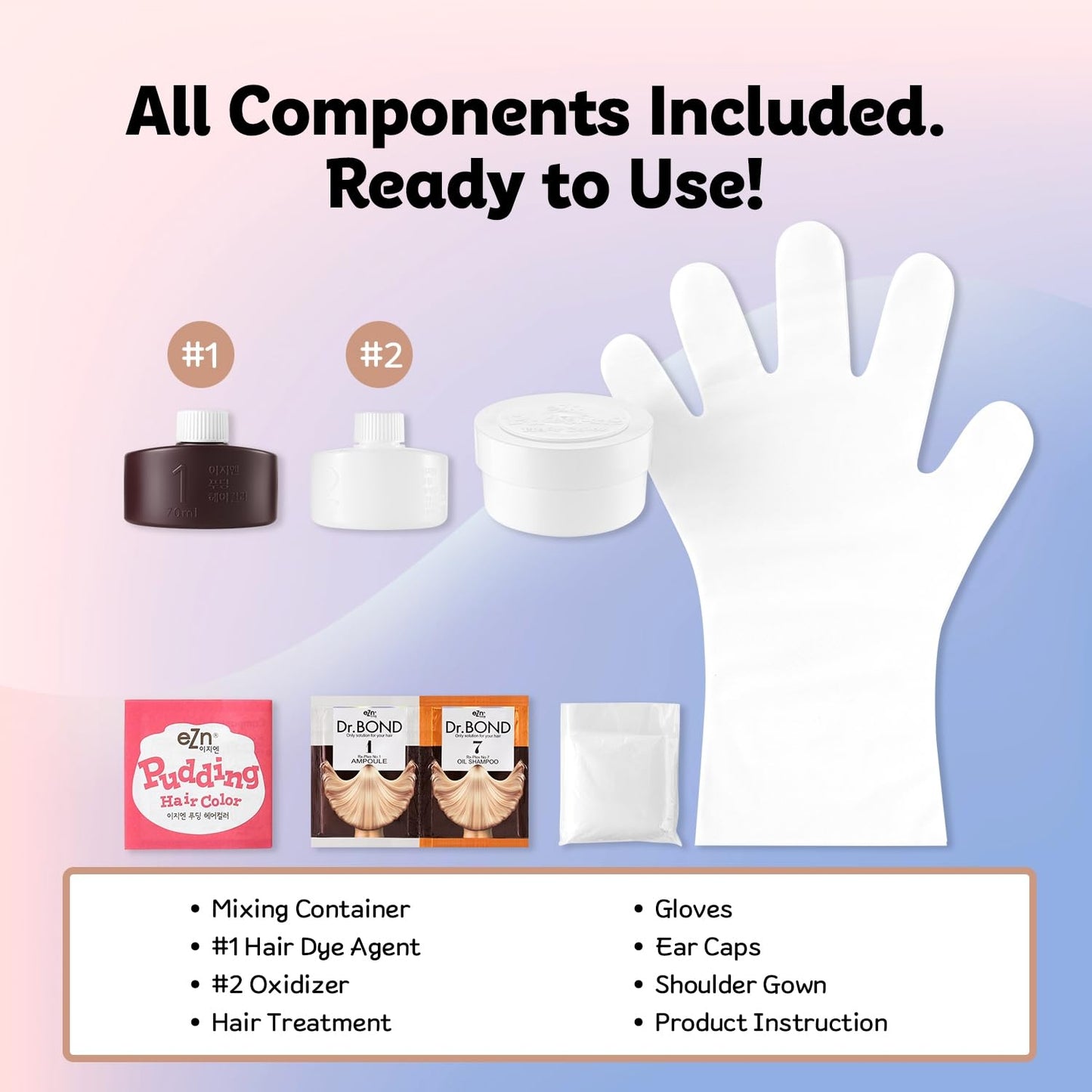 eZn Pudding Hair Dye, Ammonia-Free Semi-Permanent DIY Hair Color Kit with Keratin, Made in Korea, Odorless, Gentle for Sensitive Skin, No Skin Irritation (Fiery Red, 1 Pack)