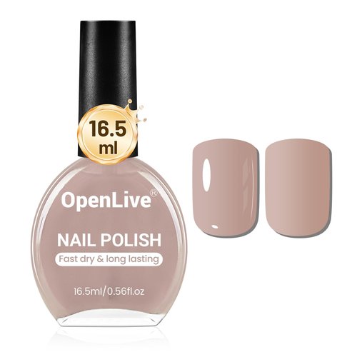 OpenLive 16.5ml Light Brown Nail Polish Large Volume Quick Dry Nail Polish, Long Lasting Shine, Fingernail Toenail Nail Art DIY Home Travel Nail Art Gift