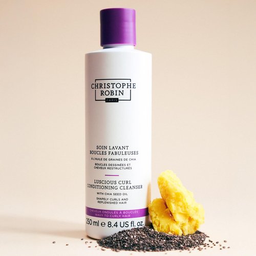 Christophe Robin Luscious Curl Cleansing Conditioner - Chia Seed Oil for Wavy & Softly Curled Hair | 8.4 fl. oz