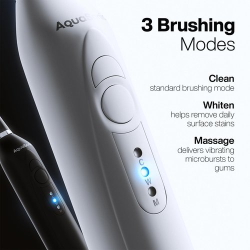 Aquasonic Duo Electric Toothbrush - Dual Handle Ultra Whitening | 40,000 VPM, 3 Modes, 10 Brush Heads & 2 Cases