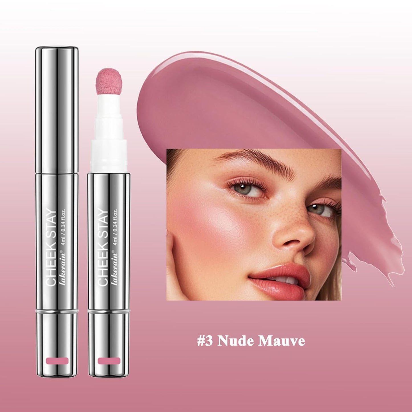 Skiennix Liquid Blush - High Pigment Buildable Cream for Radiant Cheeks | Natural Dewy Finish (#3 Nude Mauve, 1 PC)