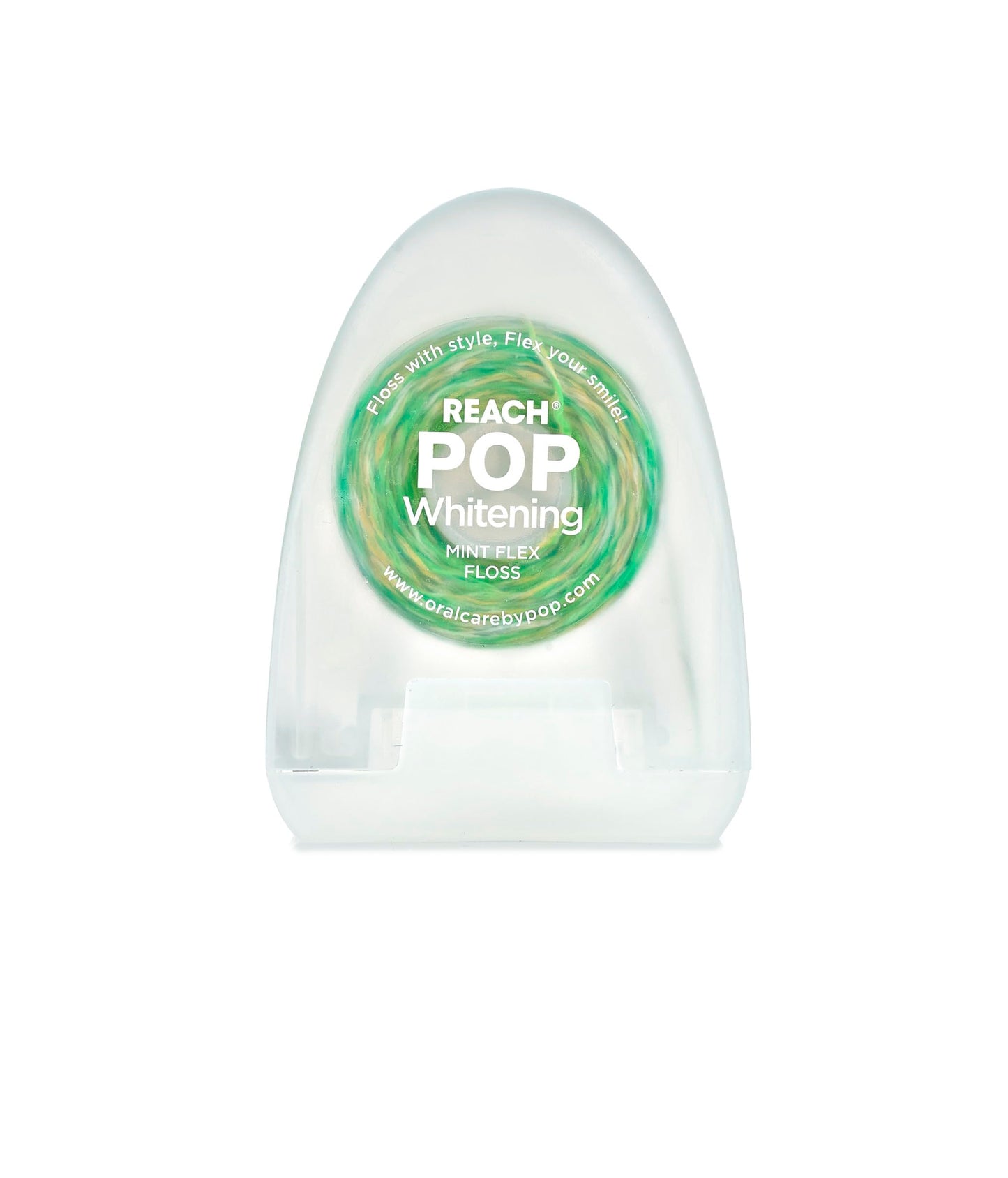 REACH POP Whitening Dental Floss, Mint, Baking Soda Infused, Teeth Whitening, Plaque Remover for Teeth, Shred Resistant, Vegan Wax, Cruelty Free, Oral Care, PFAS Free, 1 Pack, 54.6 yd