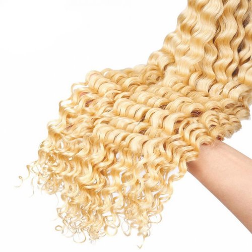 34 Inch Blonde Human Hair Bundles 613 Deep Wave Bundles Blonde Deep Wave Human Hair Bundles Brazilian Unprocessed Virgin Hair 1 Bundle 613 Blonde Bundles Human Hair Weave