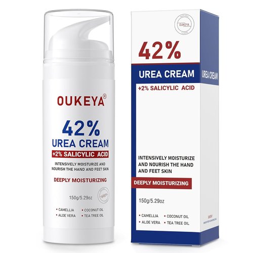 OUKEYA Urea Cream 42% - Moisturizing Foot Cream with 2% Salicylic Acid for Dry Skin | 5.29 Oz