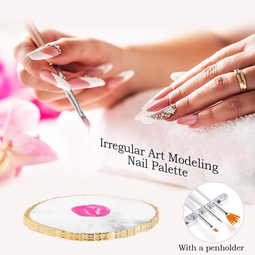 Nail Art Brush,27Pcs Set Nail Art Tools,Resin Nail Art Palette,5 Pcs Nail Art Sculpture Pen,2-way Acrylic Silicone Engraving Pen Dotting Pen Tools Nail Art Kit for Nail Art DIY