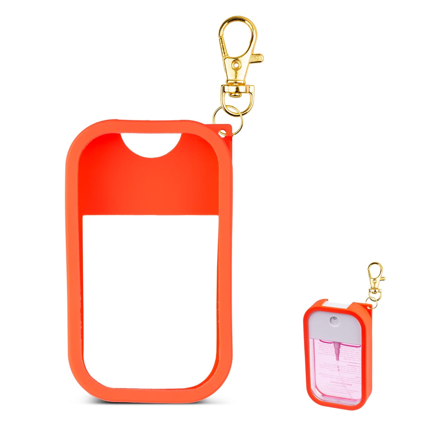 TERPINK Silicone Case Compatible with Touchland Hand Sanitizer Spray, Protective Case with Keychain for Power Mist and Glow Mist 1 fl oz, Hand Sanitizer Spray Accessory (Orange, 1 Pack)
