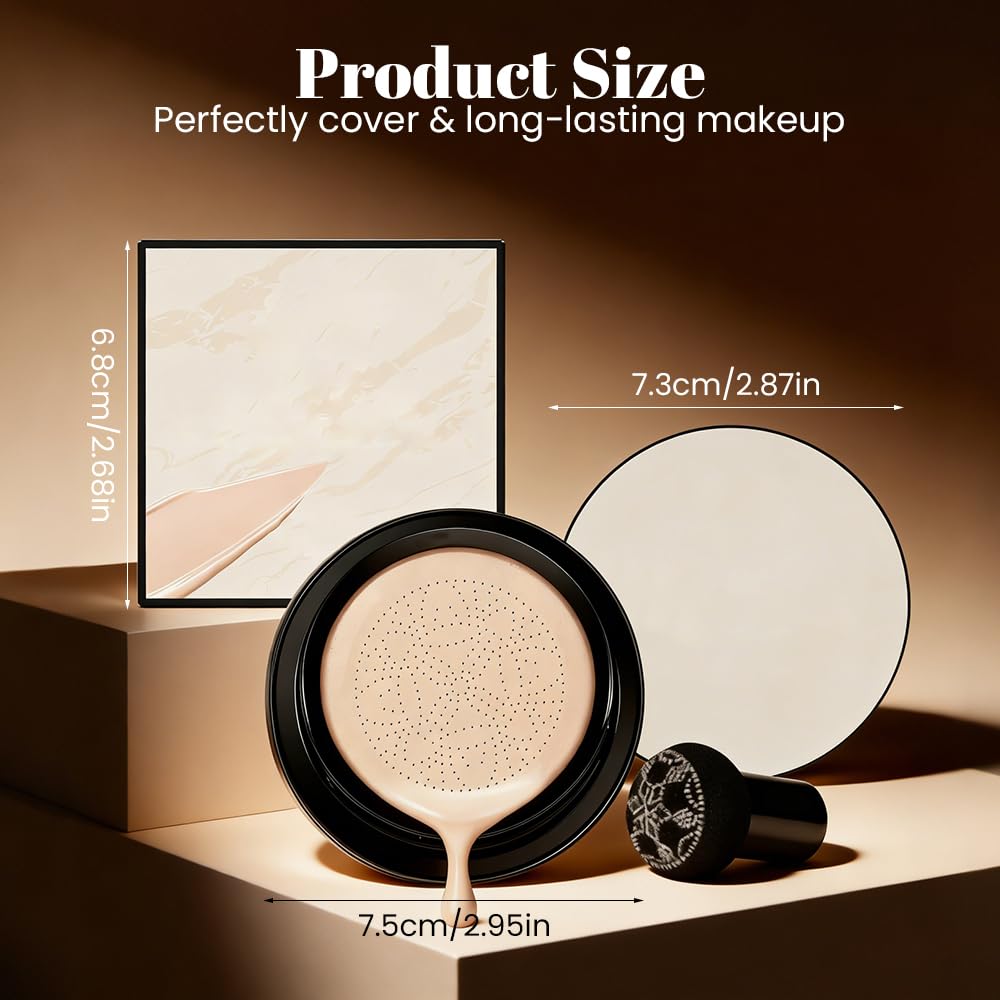 Skiennix Mushroom Head Cushion CC Cream - Moisturizing Glow Foundation for Mature Skin (Natural)