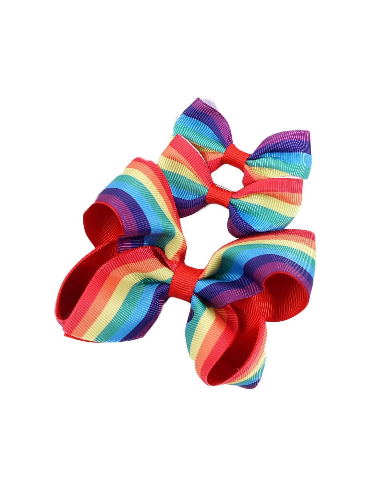 Rainbow Hair Clip Pin Bow Girls Ribbon Hair-bow Hairclips Hair Accessories JHP01 (Set H)