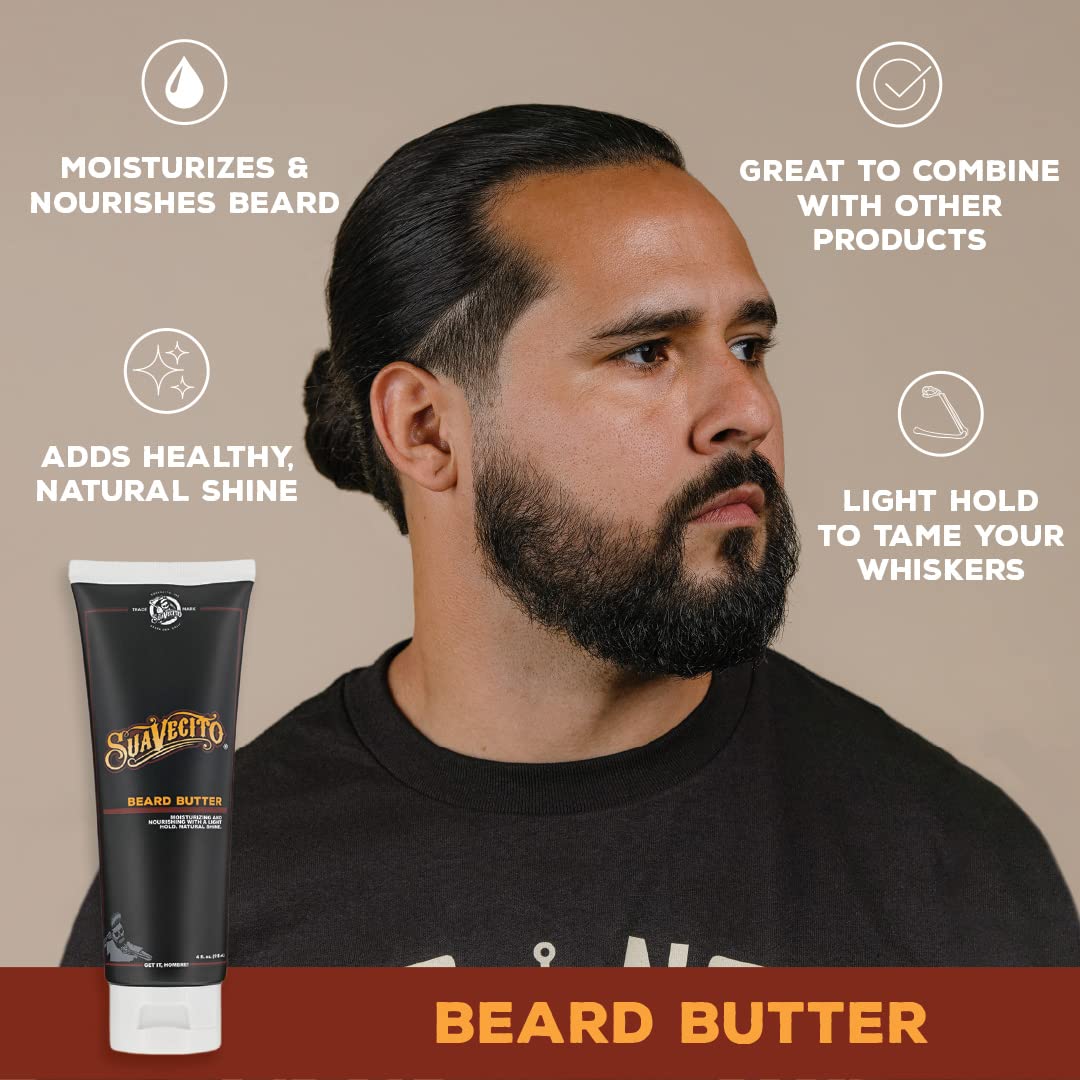 Suavecito Beard Butter 4 oz | Original Scent - Moisturizes & Softens Beard for Natural Shine
