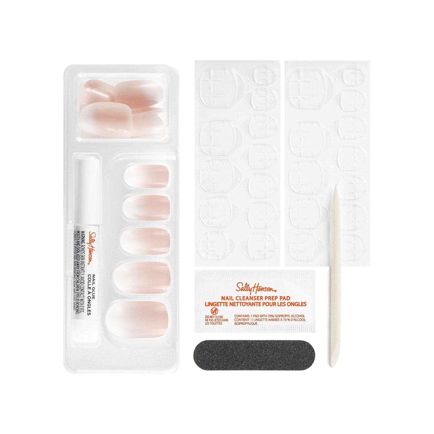 Sally Hansen Instant Cuticle Remover, 1 Fl. Oz., Pack of 1 Salon Effects Perfect Manicure Press on Nails Kit, Ombre-Lievable Bundle