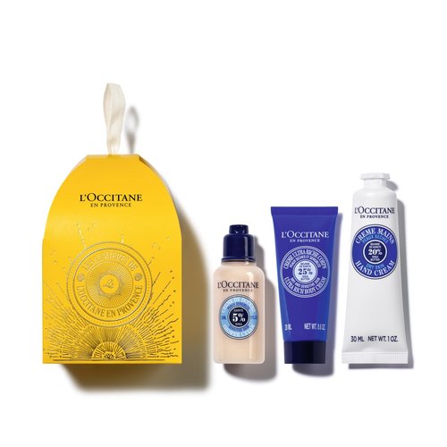 L'OCCITANE Shea Holiday Ornament Gift Set - Hydrating Self-Care Trio for Dry Skin | Moisturizing Cream & Soap