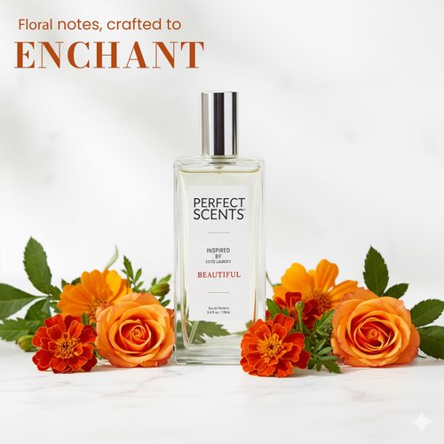Perfect Scents | Women’s Eau de Toilette Inspired by Estee Lauder’s Beautiful - Vegan & Paraben-Free, 3.4 Fl Oz