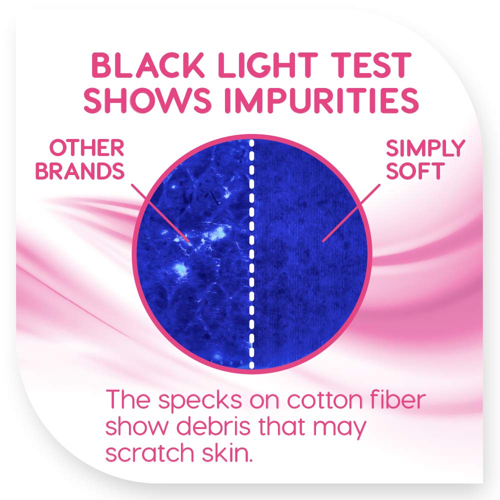 Simply Soft Premium Cotton Rounds, 100% Pure Cotton, Absorbent Cotton Pads, 100 Count (Pack of 6)