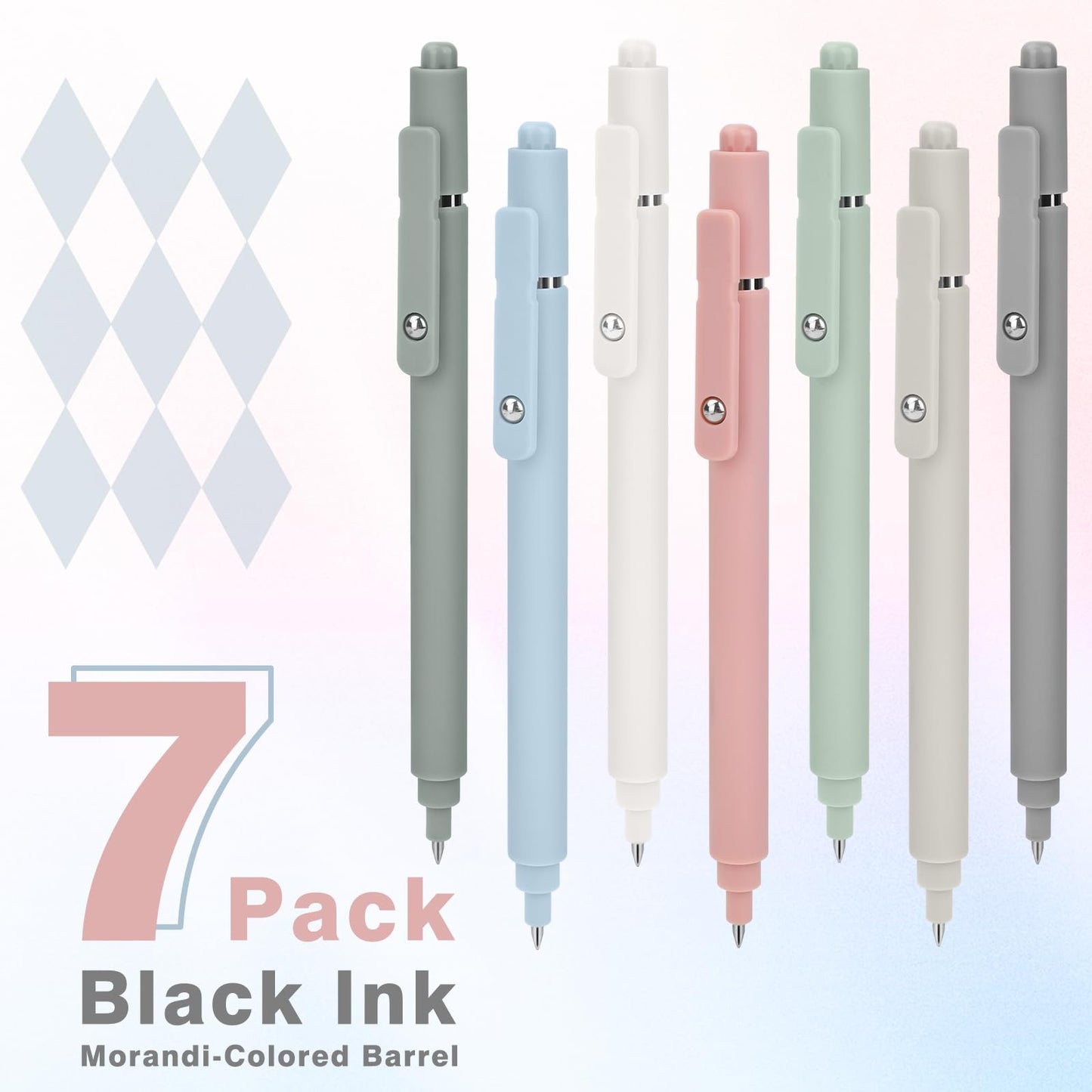 Teacher Appreciation Nurse Week Gifts: 7 Pcs Gel Pens 0.5mm Black Ink Fine Point Smooth Writing Pens Cute Office Essentials School Supplies Graduation Gifts Stocking Stuffers for Women Teen Girls