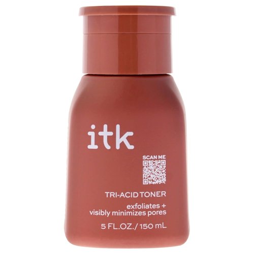 ITK Tri-Acid Facial Toner - Exfoliate & Minimize Pores with AHA, BHA, PHA + Niacinamide | 5 Fl Oz