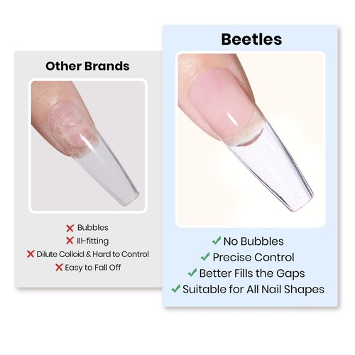 Beetles 30g Solid Nail Glue Gel for Nail Tips Clear Press On Nails, Beginner-Friendly, Hard Gel for Nail Extension & 3D Sculpting Nail Art, UV & LED Cured