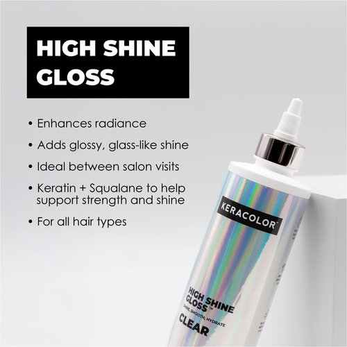 Keracolor High Shine Clear Hair Gloss - In-Shower Glaze for Ultimate Smoothness & Shine | 8 Fl Oz