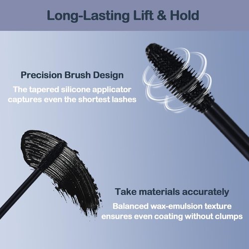 Eyes On Me Waterproof Volumizing Mascara - Long-Lasting Curl & Lift, Smudge-Proof Formula, Jet Black