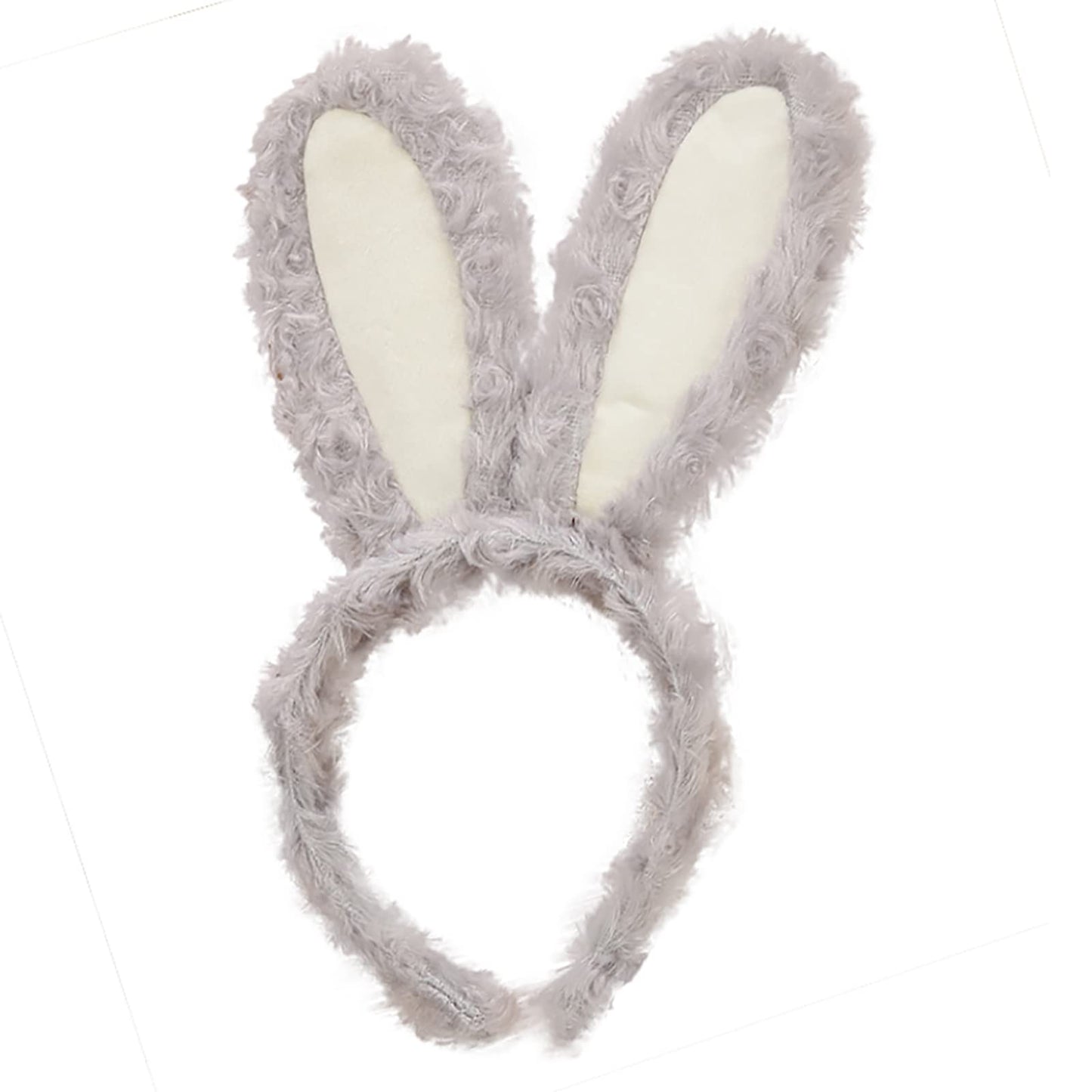 FunSpt Easter bunny Plush headband rabbit ears Halloween costume Gray