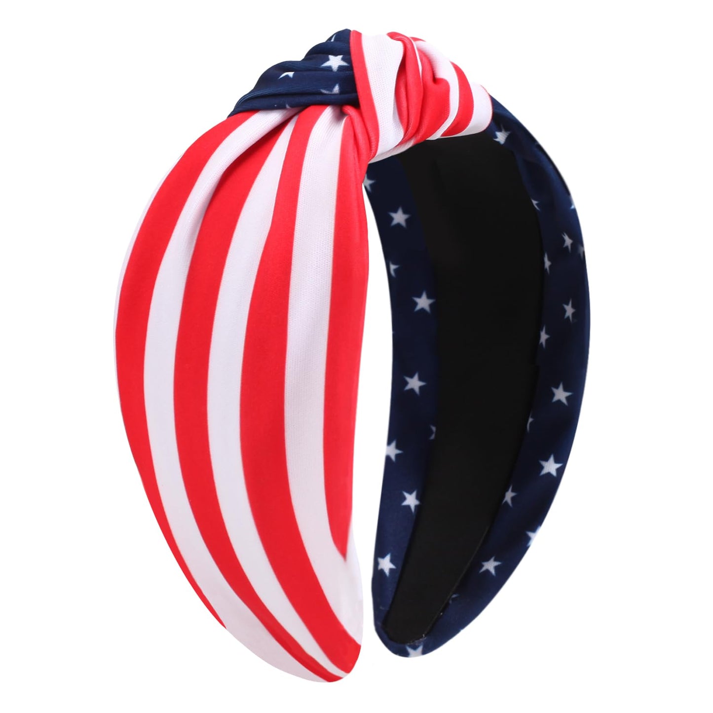 Ardorchid USA Flag Knotted Headbands for Women Girls Non Slip American Patriotic Independence Day 4th of July Wide Headband Red White and Blue Hair Accessories for Women Girls Gifts