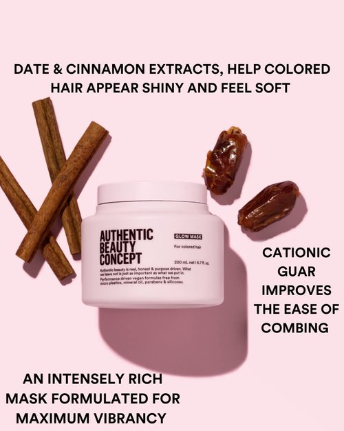 Authentic Beauty Concept Glow Mask - Enhances Softness & Shine for Color Treated Hair | Vegan & Cruelty-Free