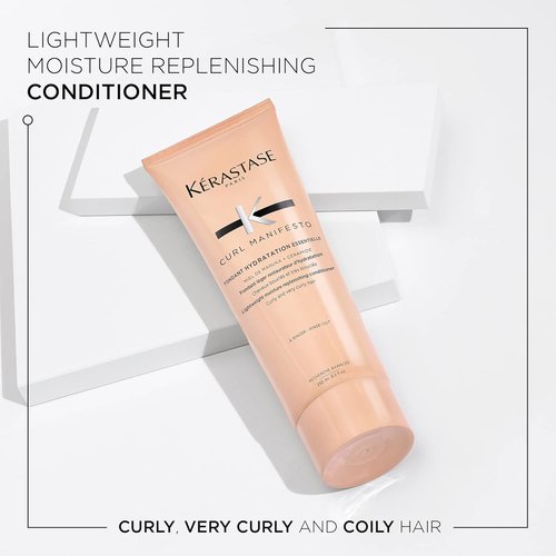 KÉRASTASE Curl Manifesto Conditioner - Lightweight Hydration & Frizz Control for Wavy, Curly, Coily Hair | 8.5 Fl Oz