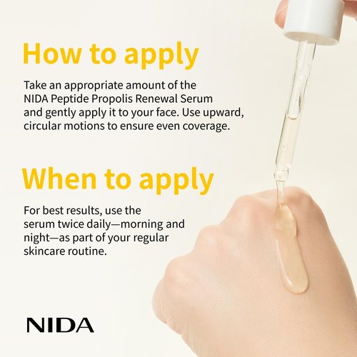 NIDA Peptide Propolis Renewal Serum - Peptide Complex & Propolis Extract for Youthful Skin | 1.69 fl. oz. (50ml)